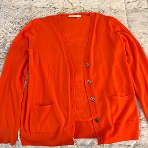 Orange Tory Burch Cardigan